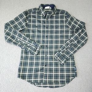 Fjallraven Fjallslim Shirt Mens Large Green Long Sleeve Button Up Flannel Plaid